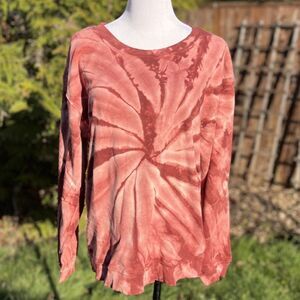 Promesa Vintage Canvas Tie-Dye Crewneck Sweatshirt Red